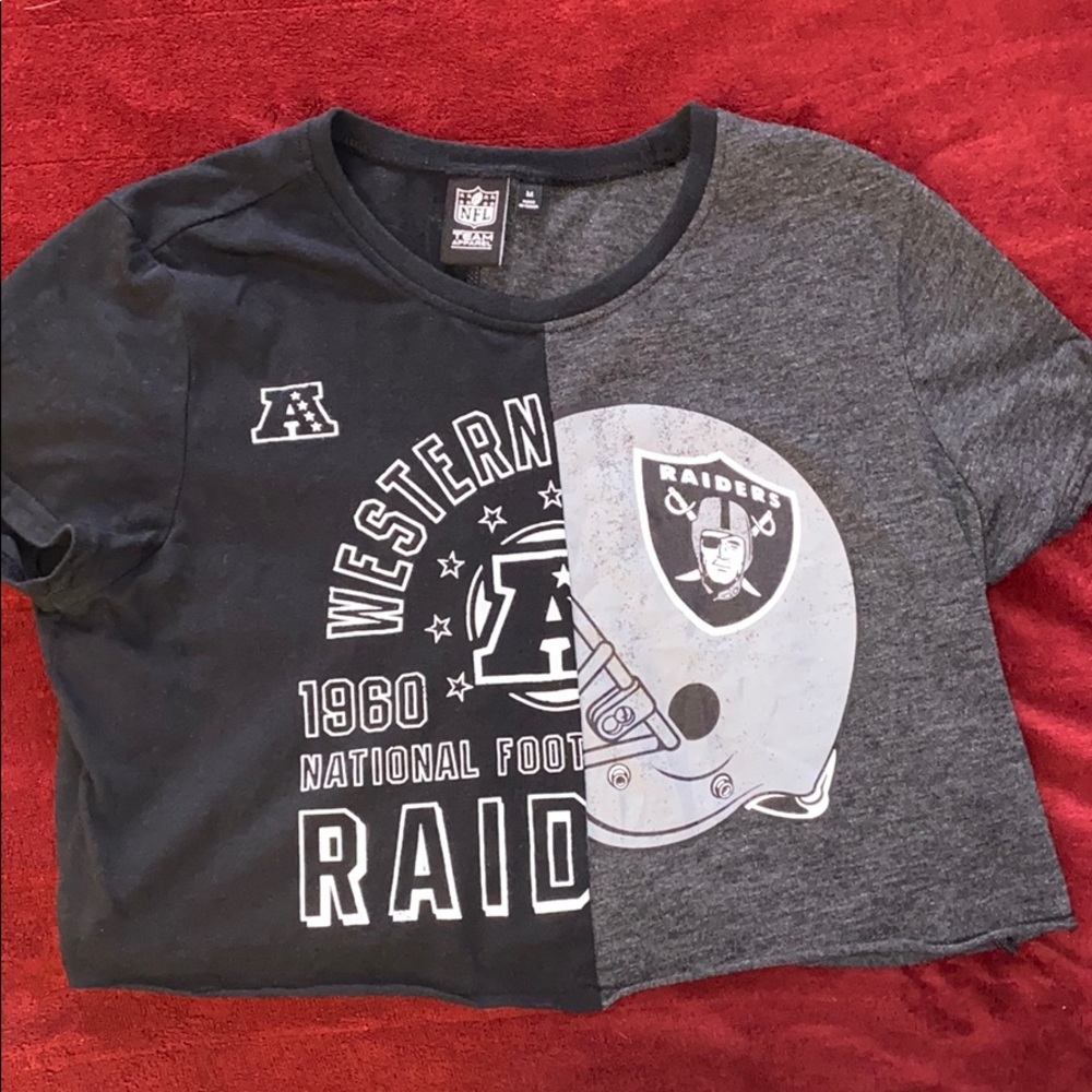 Grey and black NFL crop top